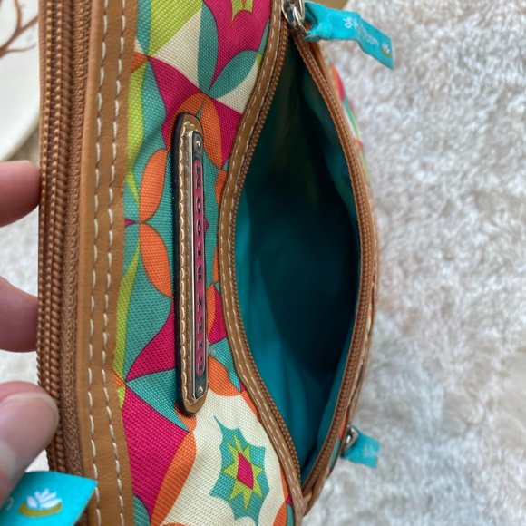 Lily Bloom Mandala Geometric Print Crossbody Multiple Pocket Purse Bag - Picture 13 of 14